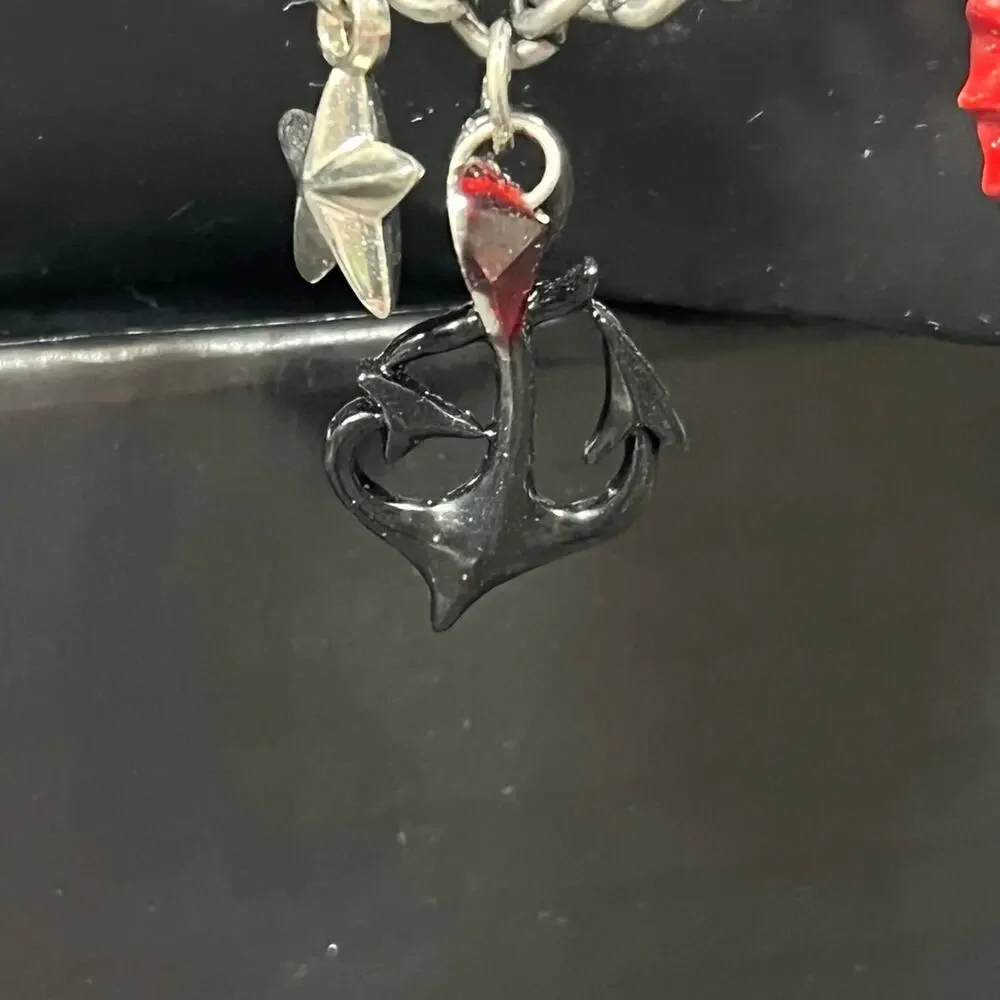 Handmade Charm Necklace Anchor Heart Bottle Cap Guitar Pick 8 Ball One of a Kind